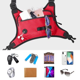 KINGSLONG Chest Bag Lightweight Chest Pack, Water Resistant Running Pack