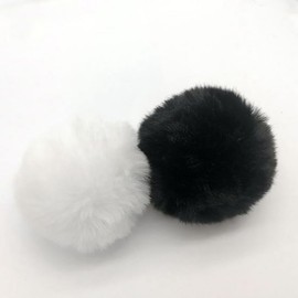 JIHUOO Easter Bunny Tail Plush Bunny Tail Fluffy Pompoms Fancy Dress Animal Tail Rabbit Cosplay Costume Accessories White 2 Pack