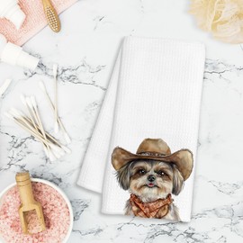 BAYOGITA Western Shih Tzu Dog Gifts Kitchen Towels Decorative - Shih Tzu Gifts for Women Dish Tea Towels for Kitchen Drying, Dog Lover Mom Dad Gifts Hand Towels for Bathroom Decor, 16x24 Inch