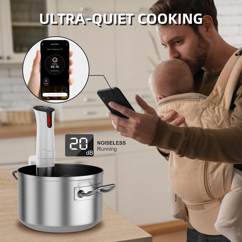 5G WIFI Sous Vide Machine|1100 Watts Sous Vide-Precision Cooker with