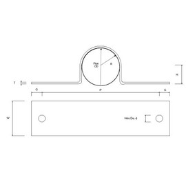Pipe Saddle Clamp - Anchor - 28 mm ID, 25 mm IH, 25 x 3 mm Galvanised Steel Pack Size : 1