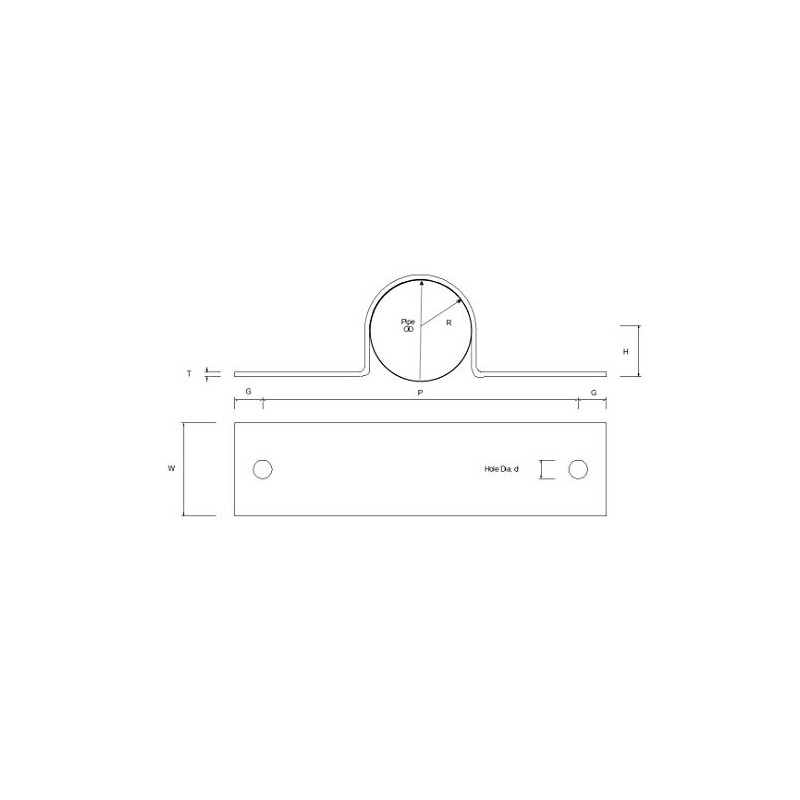 Pipe Saddle Clamp - Anchor - 28 mm ID, 25