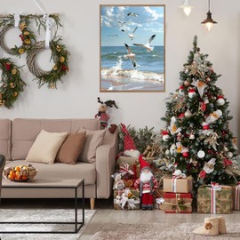 Beautiful Seagulls 5D DIY Diamond Painting Kits Full Drill, Landscaping Diamond Painting Kits Art, Diamond Painting Craft for Home Office Wall Decor 12x16 inch