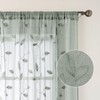 HOMEIDEAS Sage Green Sheer Curtains 52 x 54 Inch Length