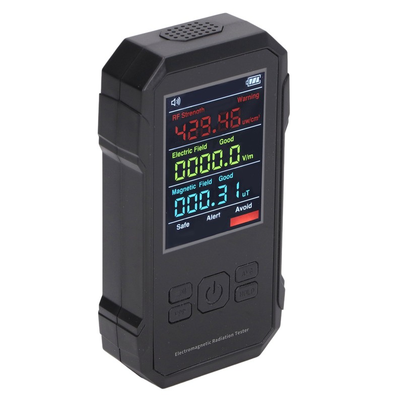 Radiation Detector Black Digital EMF Meter LED Display Handheld RF