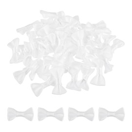 QUARKZMAN Pack of 100 White Mini Satin Bows 1.2 x 0.6 Inch Mini Bow Decorations Small Bows in Bulk Packs for DIY Sewing Wedding Party Crafts Gift Packaging Scrapbooking