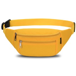 Bumbags Waist Fanny Packs for Men Women Fashion Bum Bag with Adjustable Belt for Sport Running Hiking Jogging Travel Cycling Walking Dog Boys Ladies (Yellow)