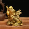 Laughing Buddha Statue Gold Large Sitting Feng Shui Dragon Turtle