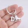 LIKGREAT Ice Skate Keychain Figure Skating Keychains Initial Ice Skating