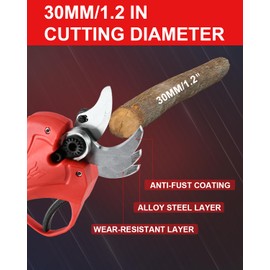 BEEDECK Electric Pruning Shears, 30mm 1.2" Cutting Diameter Cordless Power Pruner for Gardening with 2Pcs Rechargeable Batteries, Tree Pruner Branch Cutter
