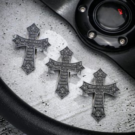 Traveler's Sun Visor Clip Catholic Traveler's Motorist Prayer Cross Christian Car Visor Clip New Driver Gifts Religious Visor Accessories Artful Blessing Car Charm Pin for Parent Family Friend (4 Pcs)