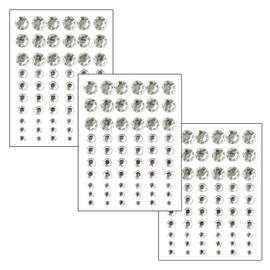 180 Crystal Clear Self Adhesive Face Body Rhinestones Gems Strong Stickers 3 Sizes Stick On Embellishment Jewels Body Face Nails Bling Craft DIY Decorations(4/6/9mm)