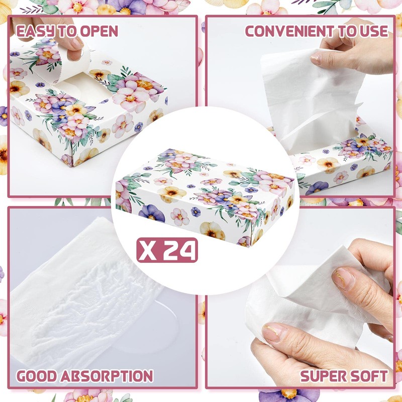 Yinder 24 Packs 960 Sheets Tissue Cube Car Facial Boxes
