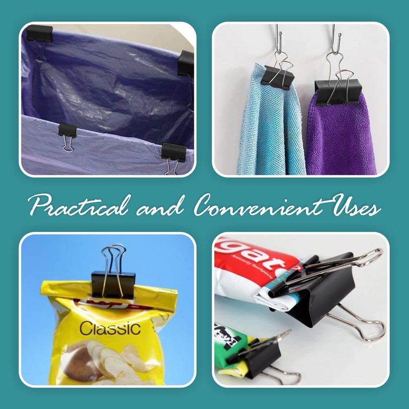 Small Binder Clips – 24 Pack Binder Paper Clips