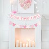 Pink Gingham Baby Banner Girl Plaid Welcome Baby Shower Sign