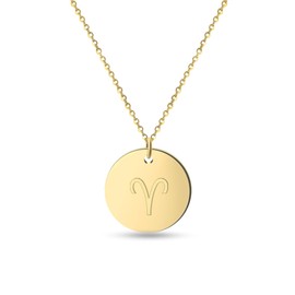 GD GOOD.designs Zodiac Necklace Gold 18 Carat Waterproof I Gold-Plated Necklace with Horoscope Pendant I Zodiac Necklace Made of Stainless Steel for Women, Stainless Steel, No Gemstone