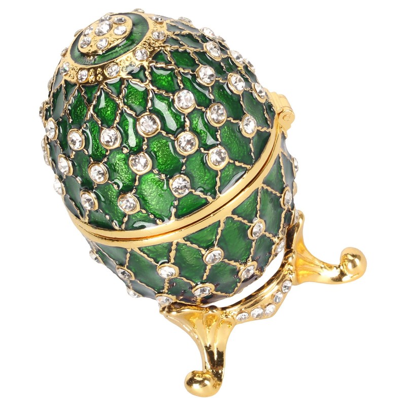 Egg Trinket Box Zinc Alloy Sparkling Rhinestone Exquisite Elegant Metal