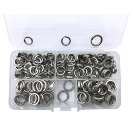 Wild.lifeStainless Steel Split Rings Fishing Tackle Ring Chain Connector High Strength Split Ring Heavy Duty Fishing Rings Kit Fishing Lures Baits (7mm/8mm, 20/Pack)