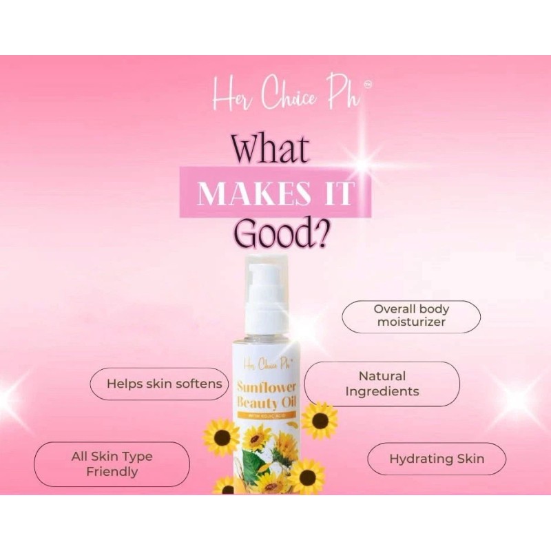 Her Choice PH Sunflower Beauty Oil With Kojic - 100ml