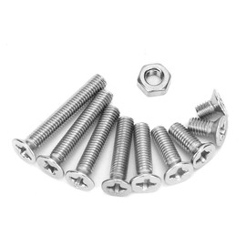 340pcs M3 Phillips Flat Head Screws Stainless Steel Phillips Head Screws with Hex Nuts M3 for Electrical Equipment Electromechanical Machinery 20 Pieces