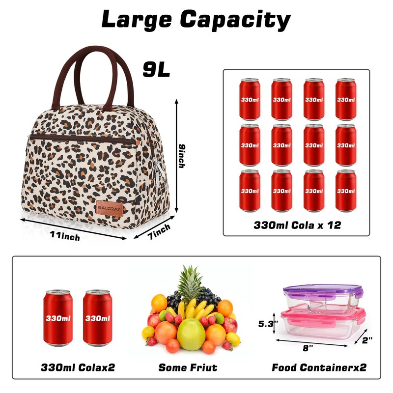 BALORAY Lunch Bag for Women Men Cute Reusable Insulated Lunch
