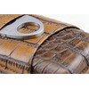 CIGAR IN STYLE Brown Crocodile Embossed Leather 3 Ct Cigar