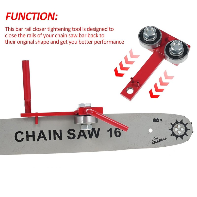 Chainsaw Bar Rail Tightening Repair Tool, Chainsaw Bar Rail Closer