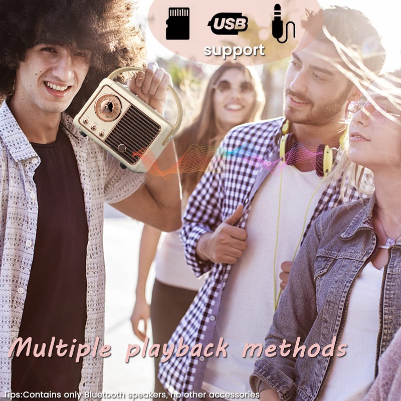 Luckyu Retro Bluetooth Speaker, Vintage Speaker with Old Fashioned Classic