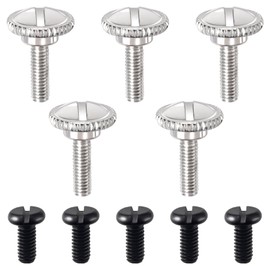 CustomyLife 5pcs Presser Foot Screw & 5pcs Needle Clamp Fixing Screw, Presser Thumb/Foot Screw for Juki Single Needle Industrial Sewing Machines- Black & Silver