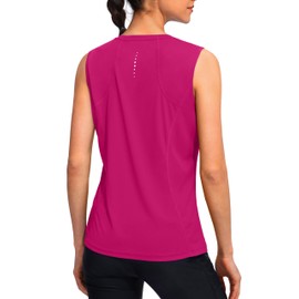 YYV Women's Workout Tank Tops Lightweight Sleeveless Shirts for Women Loose Fit Tops for Athletic Running Tennis Yoga(Rose Red X-Small)