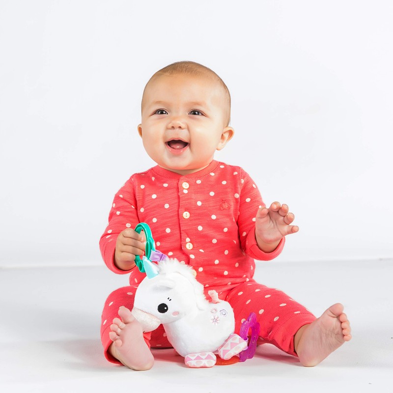 Bright Starts Unicorn Sparkle & Shine Plush Take-Along Stroller or
