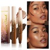 Dual-Ended Cream Contour Wand Highlight Stick (Deep Rich)
