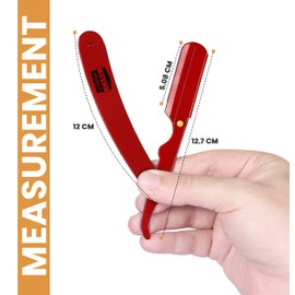 Utopia Care Professional Barber Straight Edge Razor Safety with 100-Pack Derby Blades - 100 Percent Stainless Steel (Red)