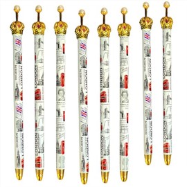 Souvenirs London Crown Pen - 8 Piece Set - British Monarchy Themed - Luxury Writing Instrument