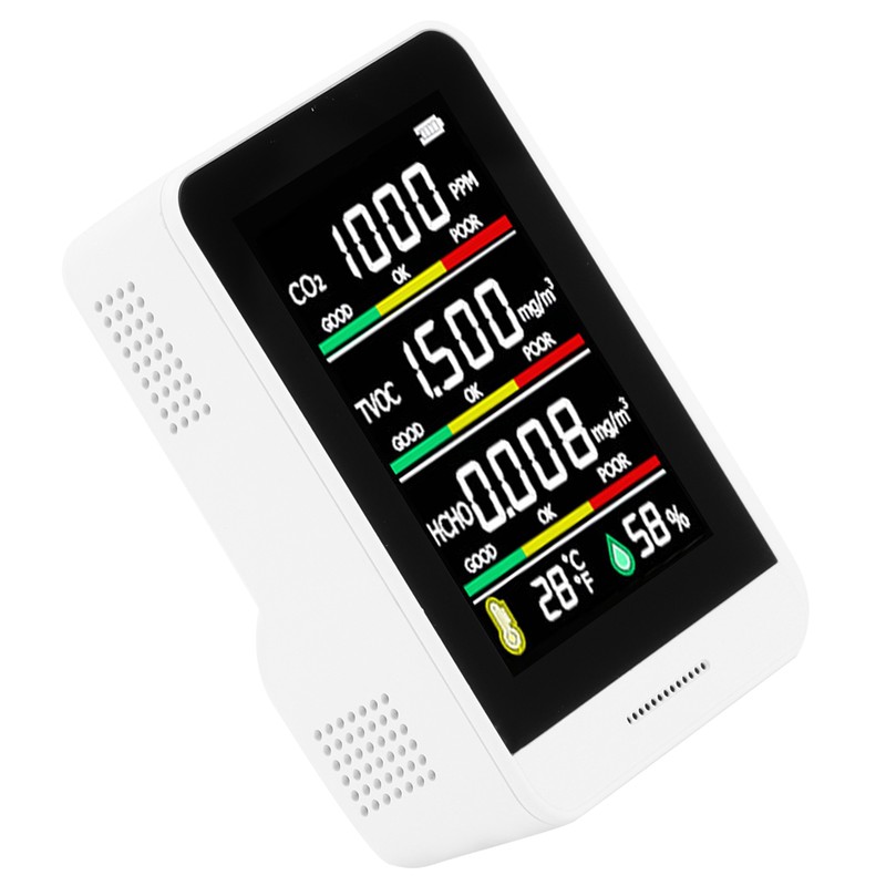 Air Quality Monitor Portable CO2 TVOC Formaldehyde Tester Humidity Detection