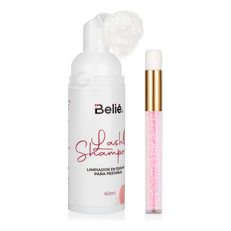 Kit Lash Shampoo Espuma Y Brocha Para Extensiones Pestañas Belié®