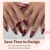 24Pcs Cherry Red False Nails - Almond Press on Nails