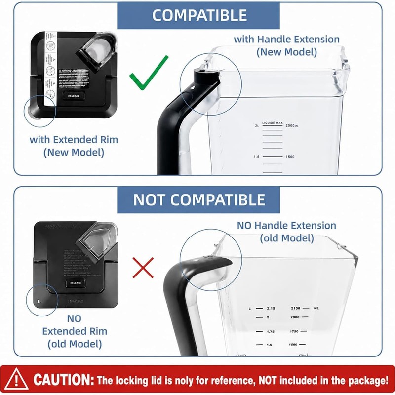 72oz XL Replacement Pitcher Compatible with Ninja BL750 Series Blender