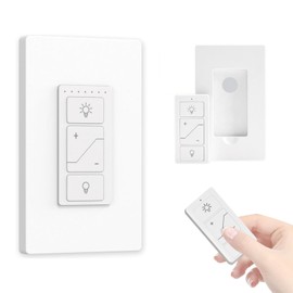 Smart Dimmer Light Switch with Wireless Remote, Compatible with Alexa for Voice Control, No Hub Required, Support 2.4G&5G, Electrical Light Wall Control Lighting Fixture