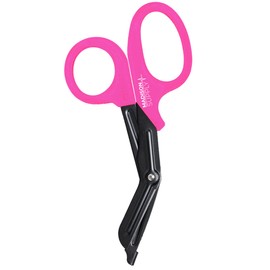 Madison Supply Trauma Shears for Nurses - Premium Stainless Steel Medical Scissors with Non-Stick Blades - 7.5" Surgical Nurse Scissors for First Aid and Emergency Use - Fluoride Coated Blades - Pink