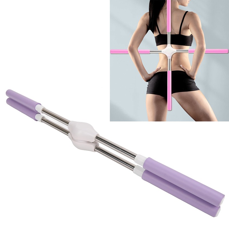 Yoga Pranayama Stick Purple Stainless Steel Correct Hunchback Open Shoulder