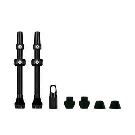 Muc-Off Tubeless Valves V2 – 44mm Black | 4X 7075 Aircraft-Grade Aluminium Presta Valves with Core Removal Tool | 44mm / 60mm / 80mm - 10 Anodised Color Options | Fits MTB, Gravel & Road