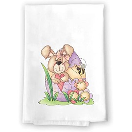 Decorative Kitchen and Bath Hand Towel | Easter Flowers Orange Pink Green | Spring Summer Garden Themed | Home Decor Decorations | House Gift Present