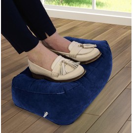 Blue Inflatable Foot Cushion – Lightweight Portable Supportive Cushion for Resting Tired or Swollen Legs & Feet – Measures 15 x 35 x 27cm, Perfect for Home or Travel, Trains, Planes, Coaches, Cars