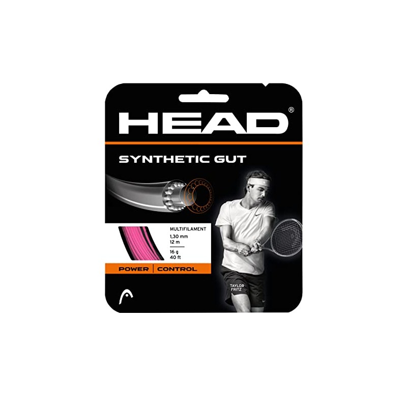 HEAD Synthetic Gut Tennis String Full Set, 17 Gauge, Pink,