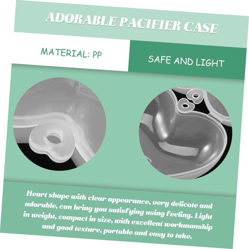 ORFOFE 6 Pcs Boxes Heart Shape Pacifier Cases Durable Storage