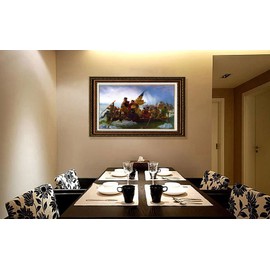 Eliteart- Washington Crossing The Delaware by Emanuel Gottlieb Leutze Oil Painting Reproduction Giclee Wall Art Canvas Prints-Framed Size:26"x 36"