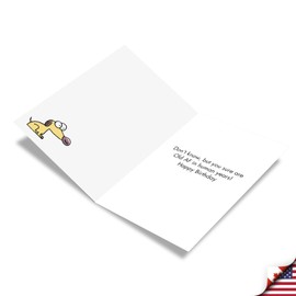 NobleWorks - 1 Funny Birthday Card Cartoons - Hilarious Comic Humor, Notecard with Envelope - Dog Years C7300BDG