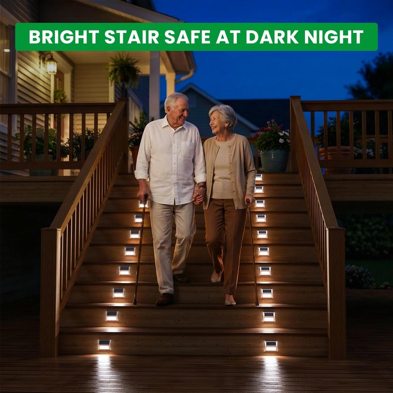 JSOT Solar Lights Perfect for Deck, Fence, Stair, Step Decor-Cool