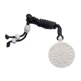 81stgeneration Women's Men's Hand Carved Bone Tibetan Buddhist Om Sacred Symbol Pendant Necklace